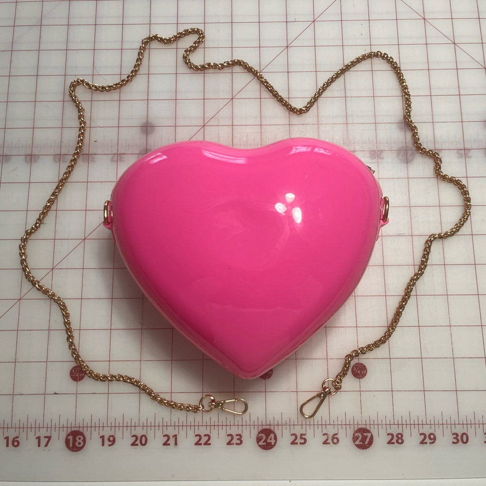 Pink Heart-Shaped Crossbody Bag